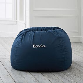 Large Twill Washed Navy Bean Bag Chair