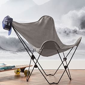 Enzyme Washed Canvas Grey Butterfly Chair