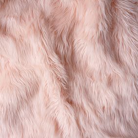 Himalayan Faux-Fur Blush Hang-A-Round Square Chair