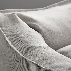 Large Boucle Twill Gravel Modern Bean Bag Lounger