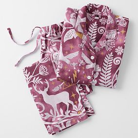 Harry Potter™ Magical Damask Organic Flannel Pajama Set - Burgundy
