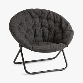 Chunky Boucle Charcoal Hang A Round Chair