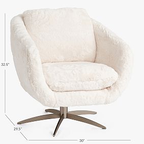 Faux Fur Ivory Glam Lounge Chair