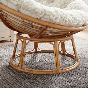 Jumbo Sherpa Ivory Papasan Chair