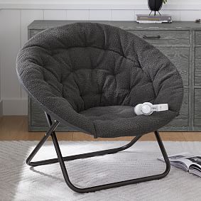 Chunky Boucle Charcoal Hang A Round Chair