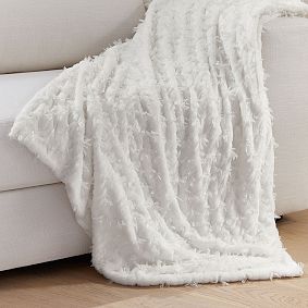 LoveShackFancy Sweet Bows Faux Fur Throw