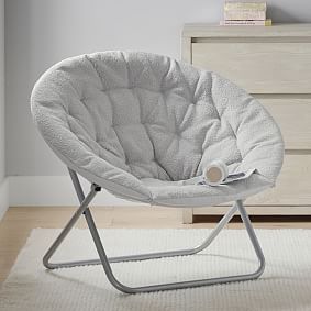 Chunky Boucle Mist Grey Hang-A-Round Chair