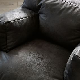 Textured Faux-Suede Charcoal Eco Lounger