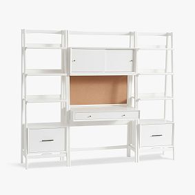 west elm x pbt Mid-Century Smart Wall Desk &amp; Bookshelf Set (82&quot;)