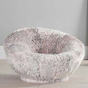 Blush Leopard Faux Fur Groovy Swivel Chair