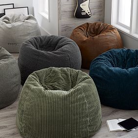 Large Chamois Olive Bean Bag Chair