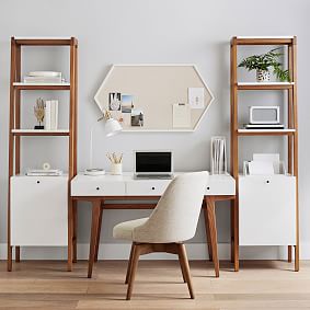 west elm x pbt Modern Desk &amp; Narrow Bookshelf Set