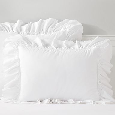 Washed Cotton Ruffle Organic Standard Sham