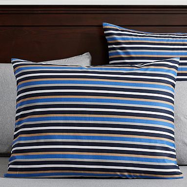 Stockholm Stripe Sham, Bright Blue, Standard