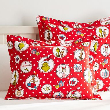 Dr. Seuss's The Grinch™ Flannel Standard Sham, Red