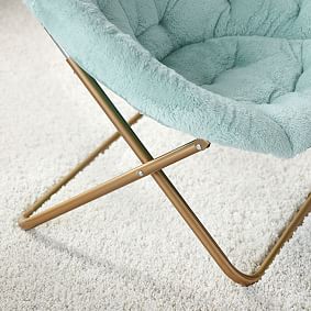 Cozy Sherpa Turquoise Hang-A-Round Chair