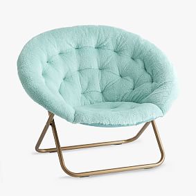 Cozy Sherpa Turquoise Hang-A-Round Chair