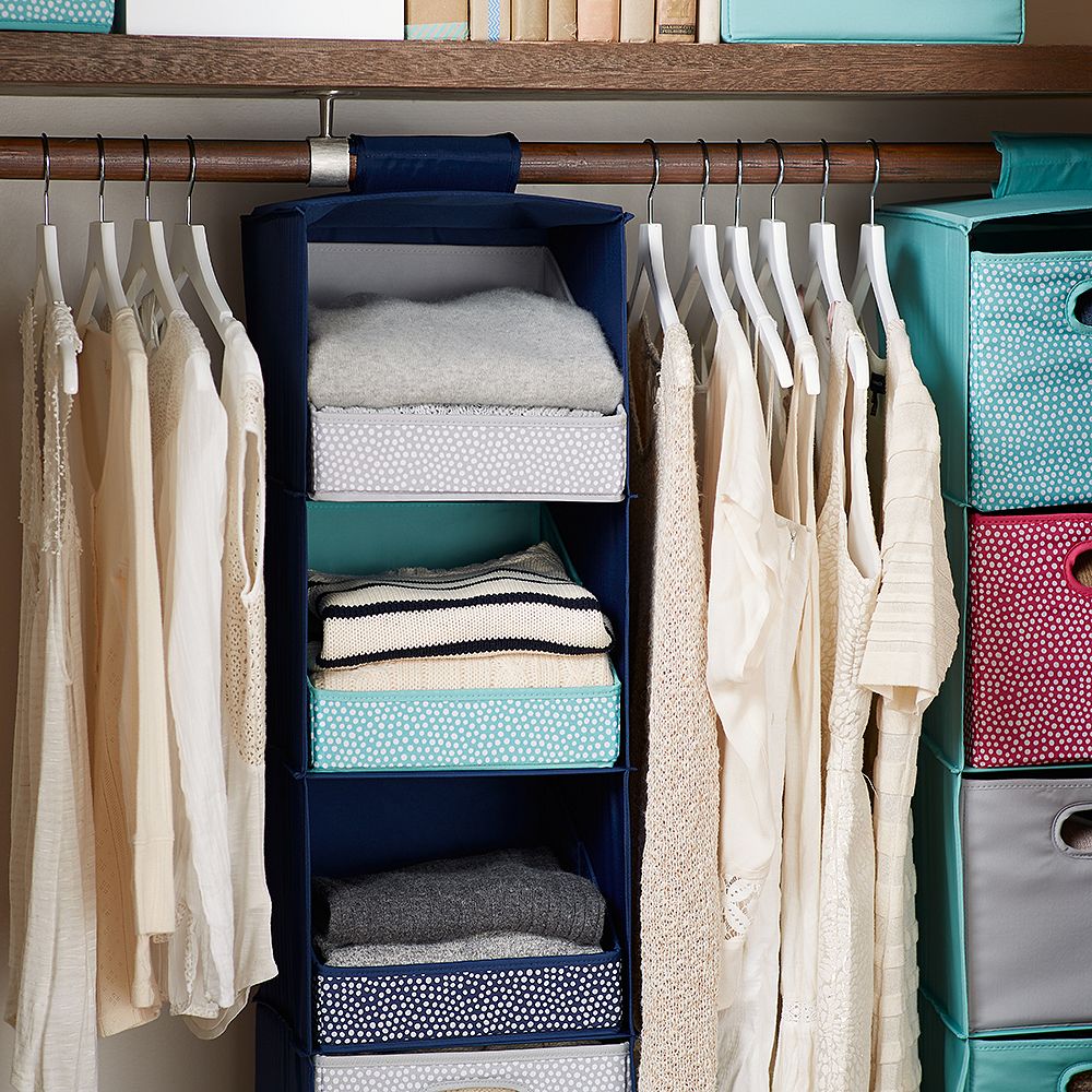 Printed Closet Sweater Bins, Angled&#160;