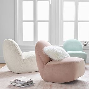 Sherpa Ivory Rocking Lounge Chair