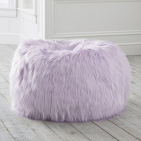Large Himalayan Faux-Fur Dusty Lavender Bean Bag Chair