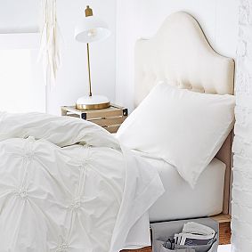 No Nails Scalloped Tufted Faux Headboard