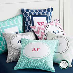 Greek Monogram Pillow Cover