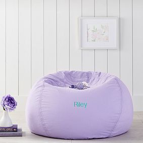 Large Lavender Washed Twill Bean Bag Chair