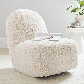 Sherpa Ivory Rocking Lounge Chair