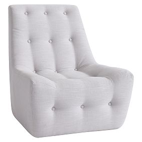 Gray Linen Modern Slipper Chair