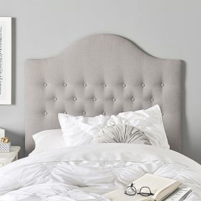 No Nails Scalloped Tufted Faux Headboard