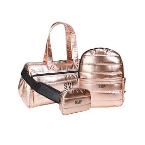 Rose Gold Metallic Puffer Travel Set