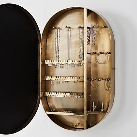 Gold Wall Vanity Jewelry Safe