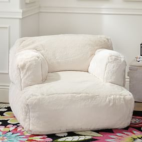 Open Box:  Polar Bear Faux-Fur Ivory Eco Lounger
