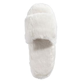 Polar Bear Open Toe Faux-Fur Slide Slippers