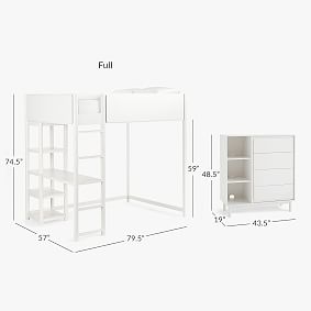 Tilden Loft Bed &amp; 4-Drawer Dresser Set