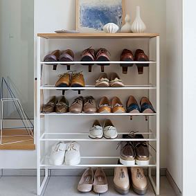 Wood Top 5-Tier Shoe Rack