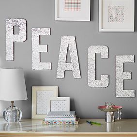 Peace Sequin Letters