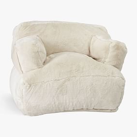 Open Box:  Polar Bear Faux-Fur Ivory Eco Lounger