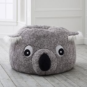 Large Koala Faux-Fur Critter Bean Bag Chair Slipcover