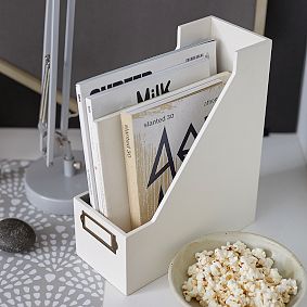 Classic Wooden Desk Accessories, Magazine Caddy