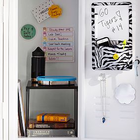 Gear-Up Black Zebra Locker Dry-Erase/Pocket