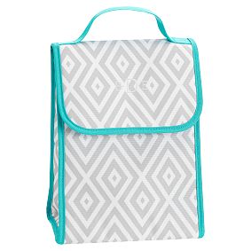 Gear-Up Gray Preppy Diamond Carryall Lunch Bag