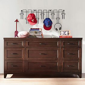 Hampton Loft Bed with Cushy Loveseat, Media &amp; Bookcase Set &amp; 9-Drawer Dresser Set