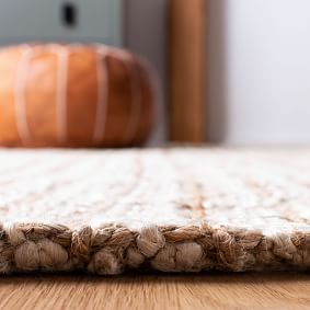 Light Brown Grid Jute Rug