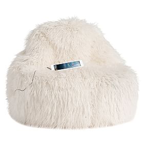 Ivory Furlicious Faux-Fur Leanback Media Lounger