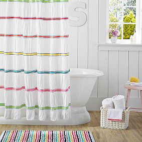 Rainbow Ribbon Shower Curtain