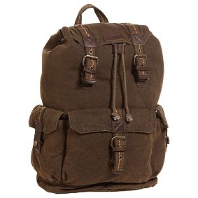 Brown Canvas Backpack by Bed Stu