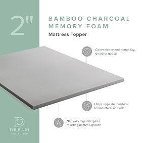 Charcoal-Infused Memory Foam Mattress Topper