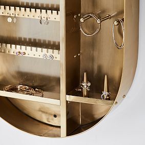 Gold Wall Vanity Jewelry Safe