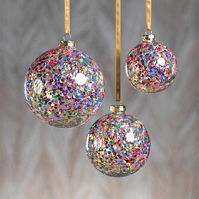 Multicolor Sequin Ornaments - Set of 6